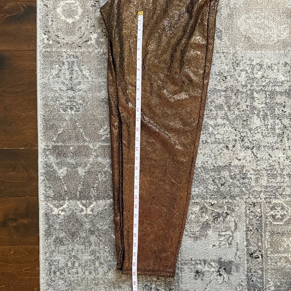 Chic Soul Metallic Gold Leggings, 3X